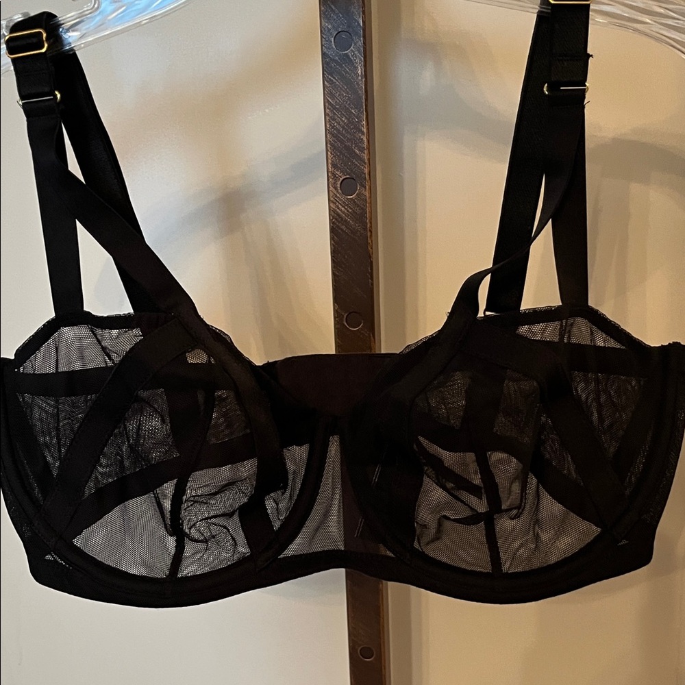 Victoria's Secret Black Strappy Mesh Bra